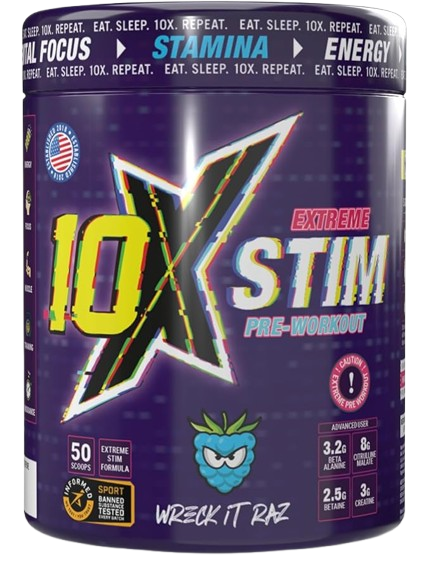 10X ATHLETIC Extreme Stim Pre Workout 600g Tub 50 Servings