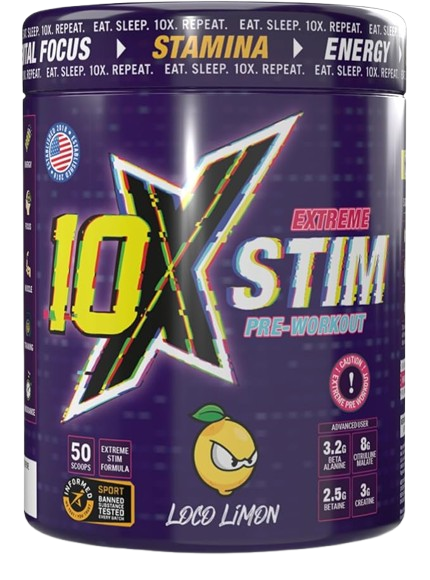 10X ATHLETIC Extreme Stim Pre Workout 600g Tub 50 Servings