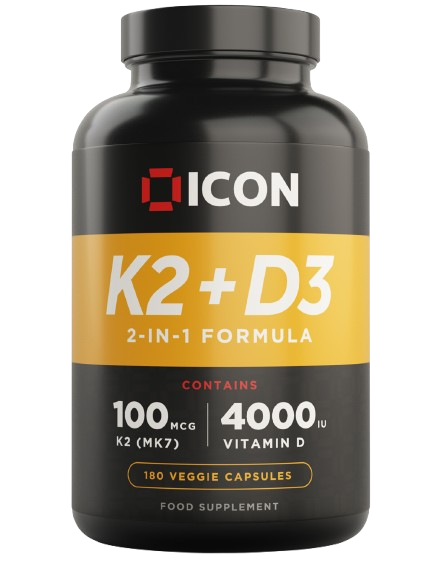 ICON NUTRITION K2 + D3 180 capsules 1 capsule per serving