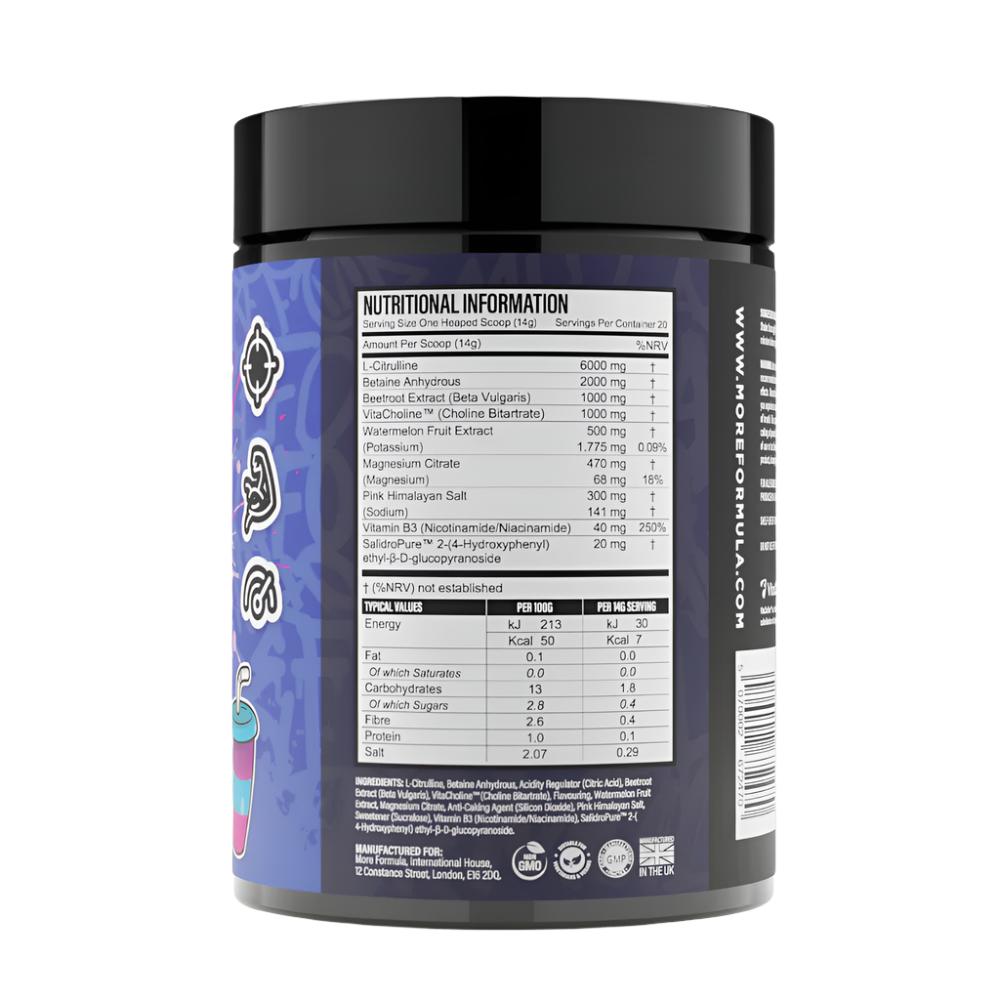 More Formula JUICY PUMP Non-Stim Pre Workout 280g 20 servings