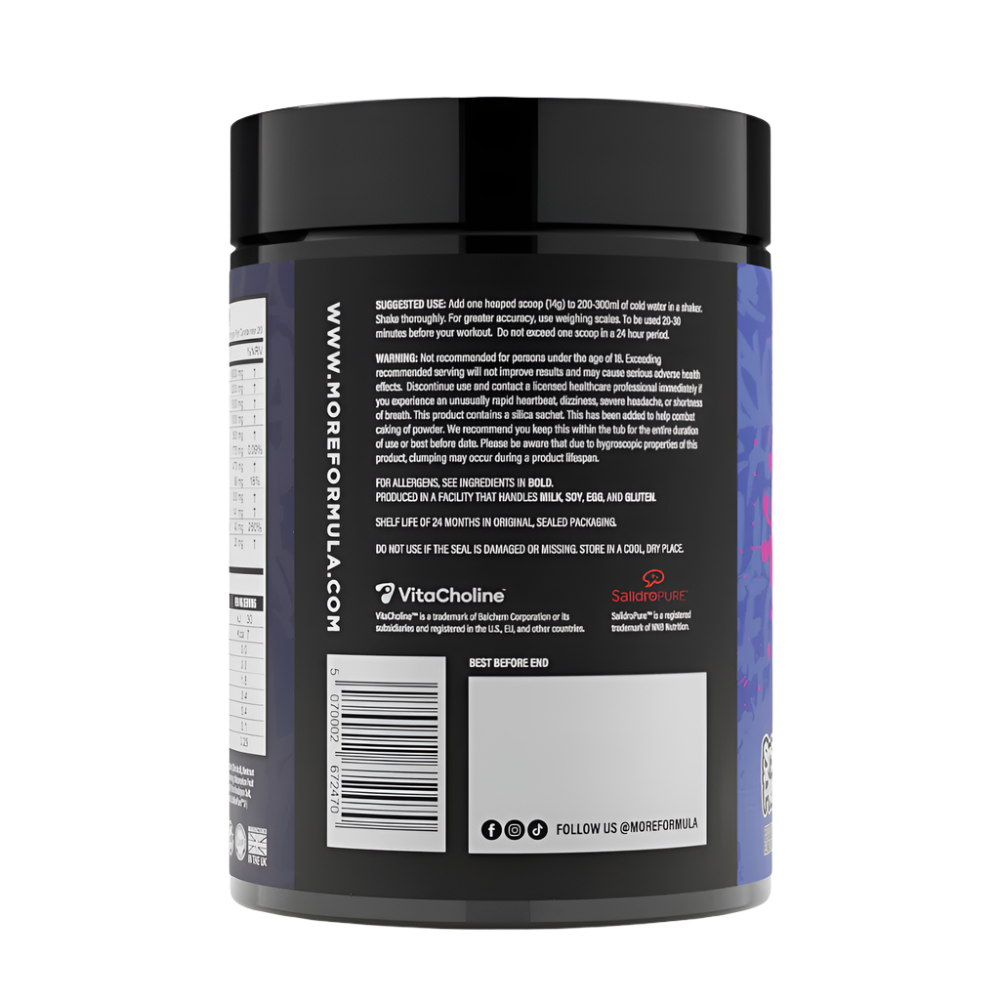 More Formula JUICY PUMP Non-Stim Pre Workout 280g 20 servings