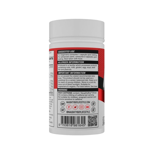 NAUGHTY BOY SHRED OG Thermogenic Formula 60 servings 60 capsules