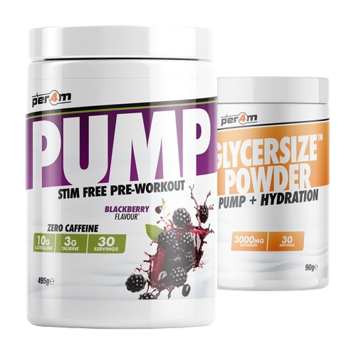 PER4M PUMP STIM FREE PRE-WORKOUT 495g + GLYCERSIZE POWDER PUMP + HYDRATION 90g 30 servings