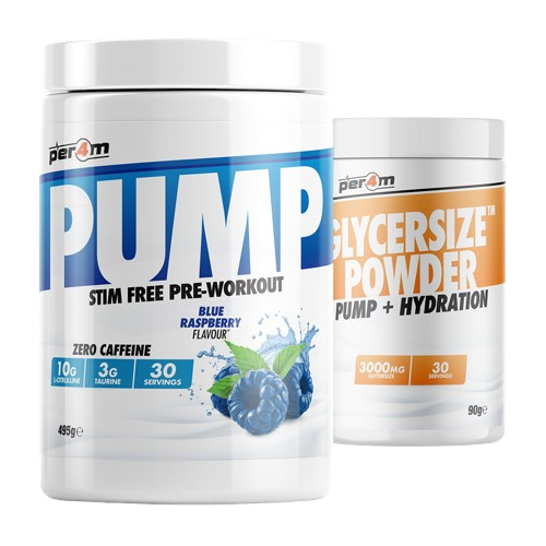 PER4M PUMP STIM FREE PRE-WORKOUT 495g + GLYCERSIZE POWDER PUMP + HYDRATION 90g 30 servings