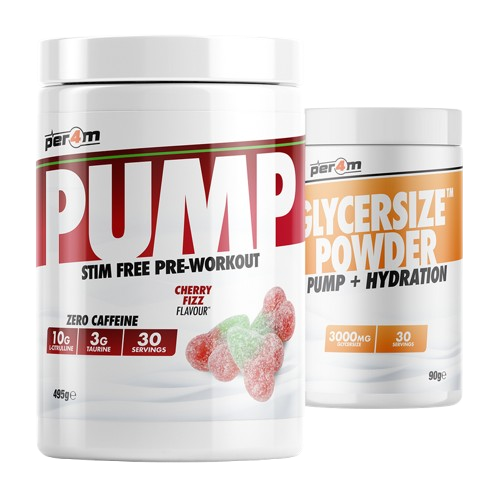 PER4M PUMP STIM FREE PRE-WORKOUT 495g + GLYCERSIZE POWDER PUMP + HYDRATION 90g 30 servings