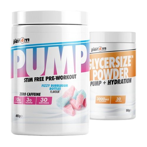 PER4M PUMP STIM FREE PRE-WORKOUT 495g + GLYCERSIZE POWDER PUMP + HYDRATION 90g 30 servings