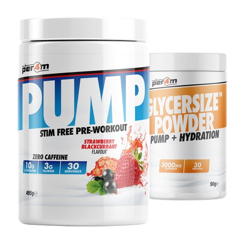 PER4M PUMP STIM FREE PRE-WORKOUT 495g + GLYCERSIZE POWDER PUMP + HYDRATION 90g 30 servings