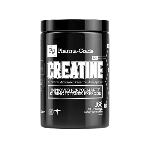 PHARMA GRADE CREATINE Micronised Creatine Monohydrate 500g Tub 166 Servings