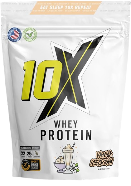 10X ATHLETIC Whey Protein Powder 720g bag 22 servings