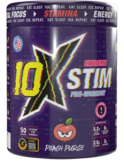 10X ATHLETIC Extreme Stim Pre Workout 600g Tub 50 Servings