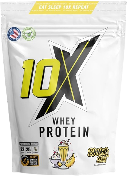10X ATHLETIC Whey Protein Powder 720g bag 22 servings