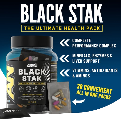 Applied Nutrition BLACK STACK The Ultimate Health Pack 30 packs 30 servings