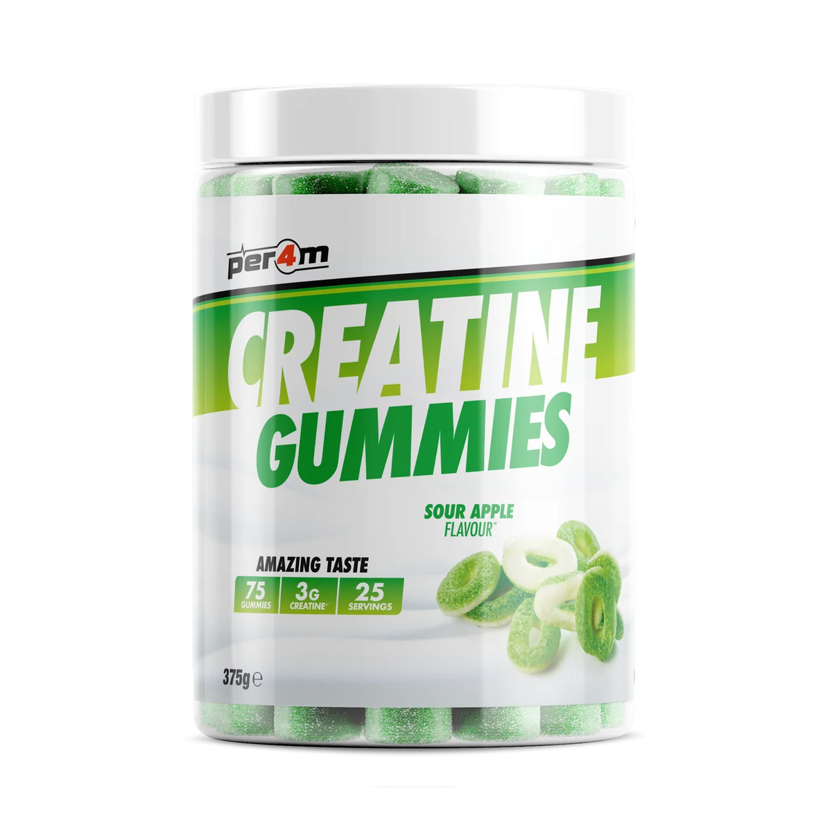 PER4M CREATINE GUMMIES 375g Tub 25 Servings