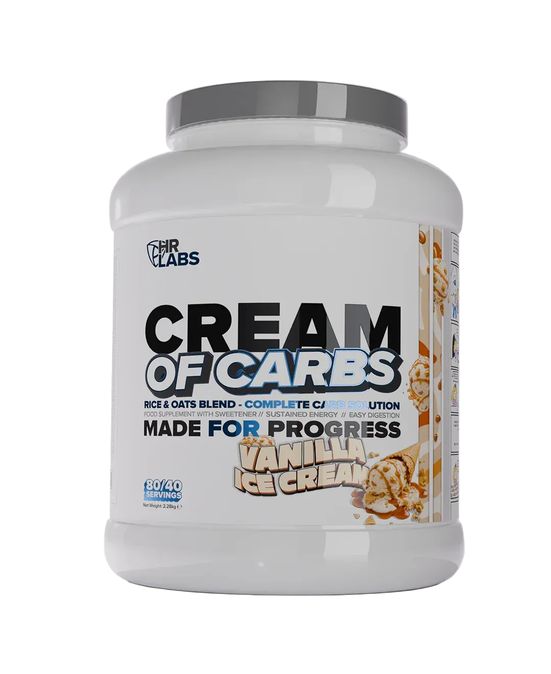 HR LABS CREAM OF CARBS RICE AND OATS BLEND 80/40 servings 2.28kg tub
