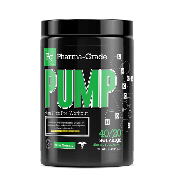 Pharma Grade PUMP Stim-Free Pre Workout 400g 40/20 servings