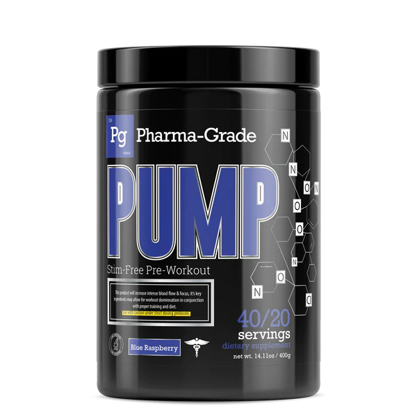 Pharma Grade PUMP Stim-Free Pre Workout 400g 40/20 servings