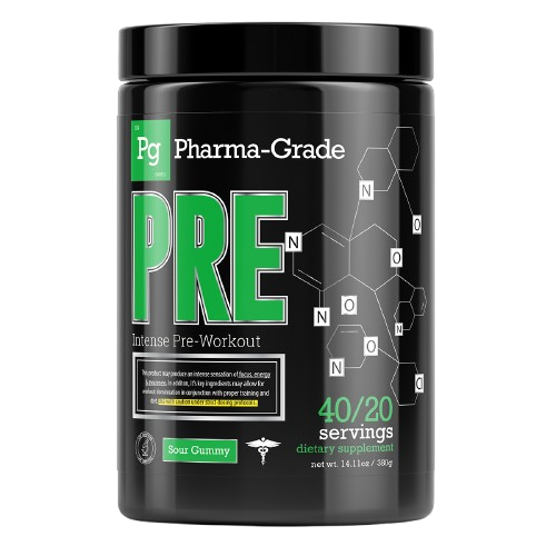 PHARMA GRADE INTENSE PRE WORKOUT 380g Tub 40/20 Servings